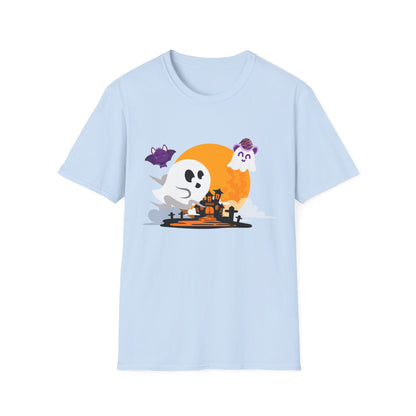Halloween Ghost T-Shirt, Unisex Softstyle Tee, Spooky Season Shirt, Halloween Costume Top, Fall Festival Apparel