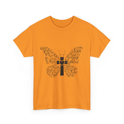 Inspirational Butterfly Unisex Heavy Cotton Tee - Love and Hope Design
