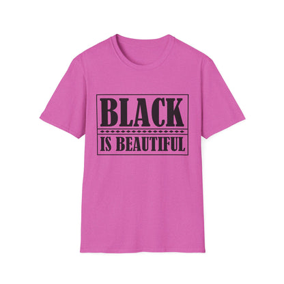 Unisex Softstyle T-Shirt, "Black is Beautiful" Tee, Affirmation Shirt, Everyday Wear, Gift for Activists, Comfort and Style