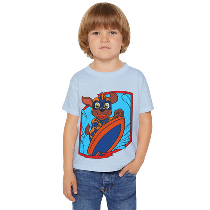 Toddler Graphic T-Shirt, Fun Surfing Dog Design, Kids Beachwear, Playful Summer Outfit, Birthday Gift for Boys & Girls