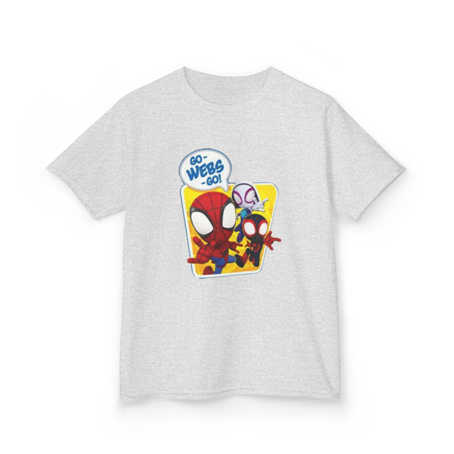 Spiderman Kids Heavy Cotton Tee - Playful Superhero Shirt for Young Fans