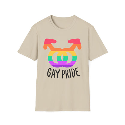 Gay Pride Unisex Softstyle T-Shirt | LGBTQ+ Pride Apparel, Festival Outfits, Gift for Allies, Rainbow Shirt