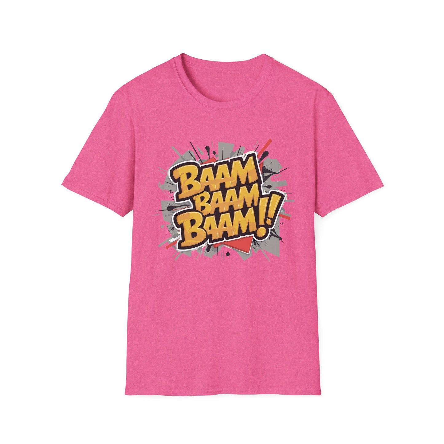 Bam Bam Bam Unisex Softstyle T-Shirt | Fun Graphic Tee for Casual Wear, Gift for Friends, Comic Fans, Birthday, Everyday Style
