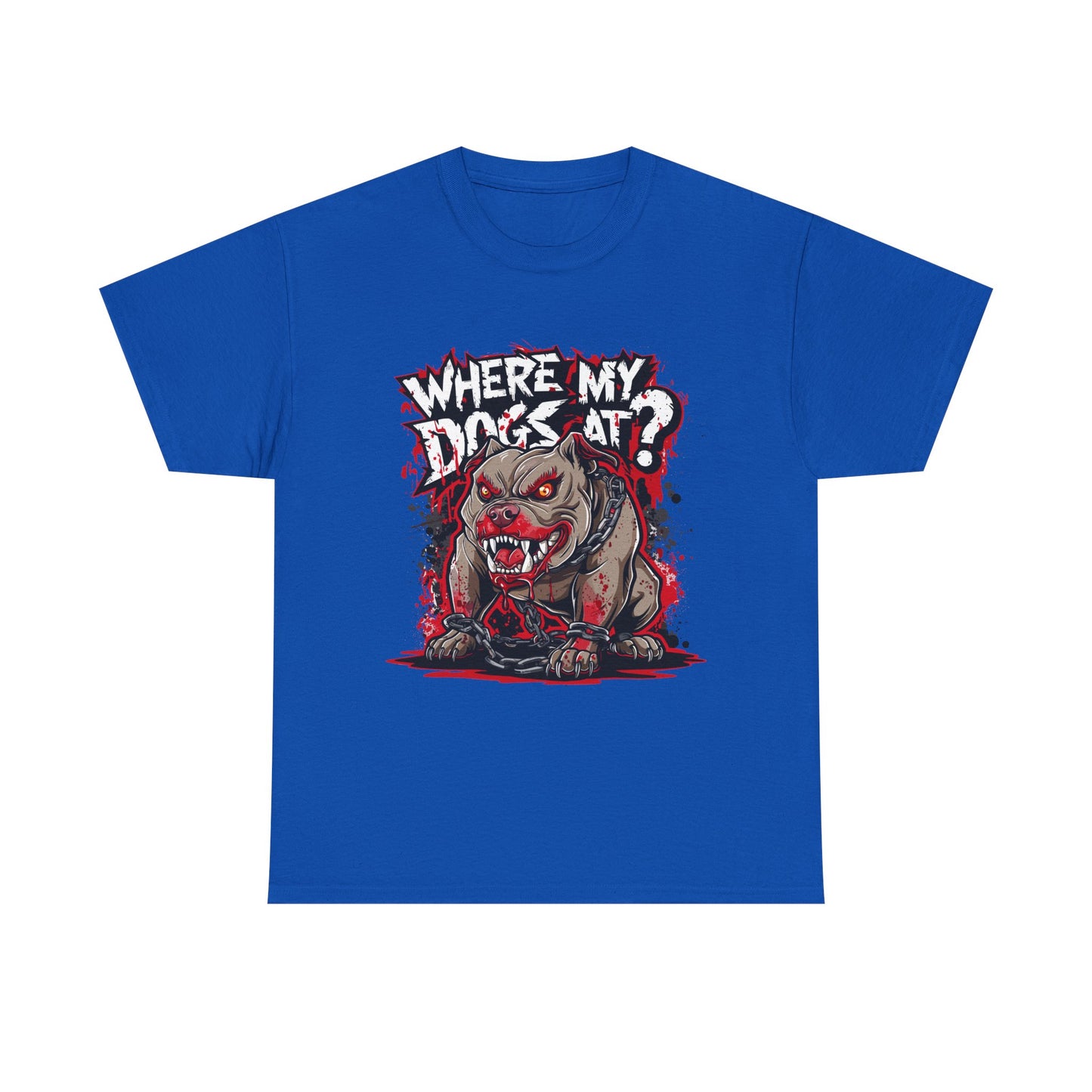 Unisex Graphic Tee - "Where My Dogs At?" Horror Style, Perfect for Halloween, Dog Lovers, Casual Wear