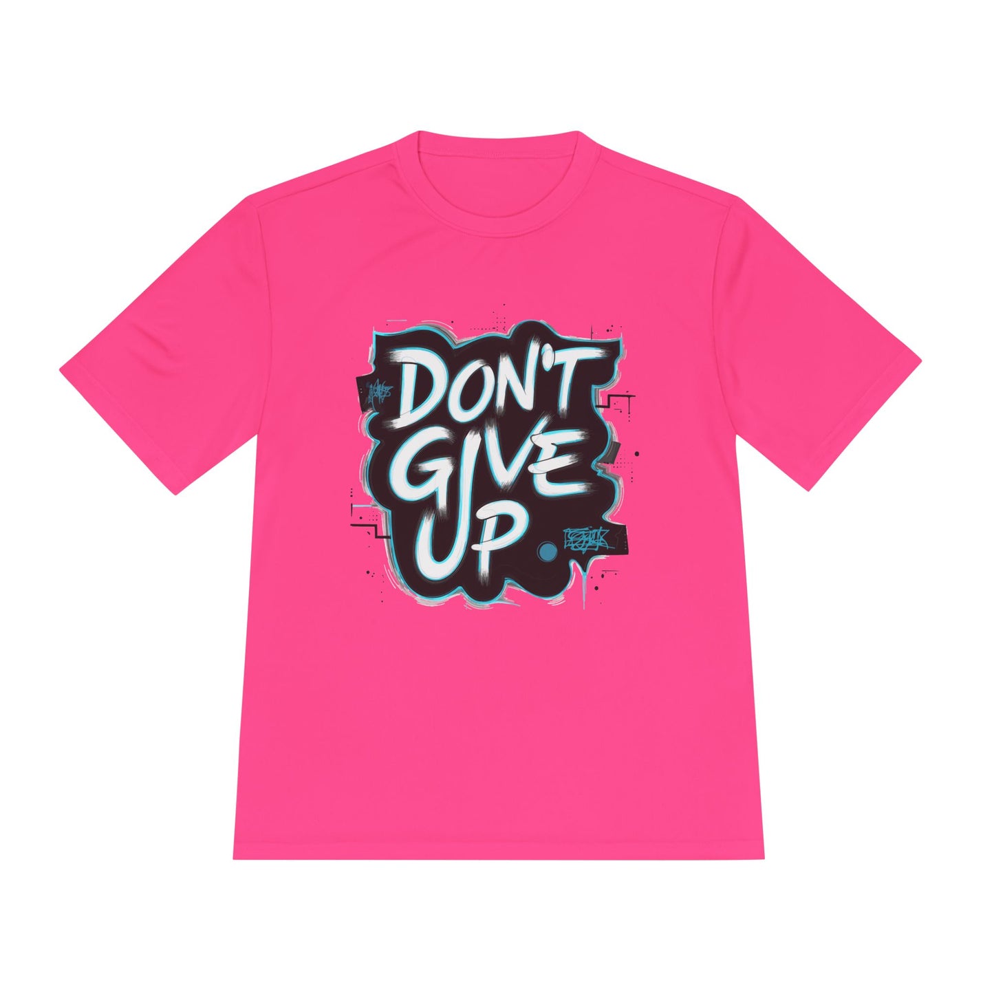 Motivational Wicking Tee – Don't Give Up, Gym Shirt, Fitness Apparel, Inspirational Top, Workout Gear, Casual Wear
