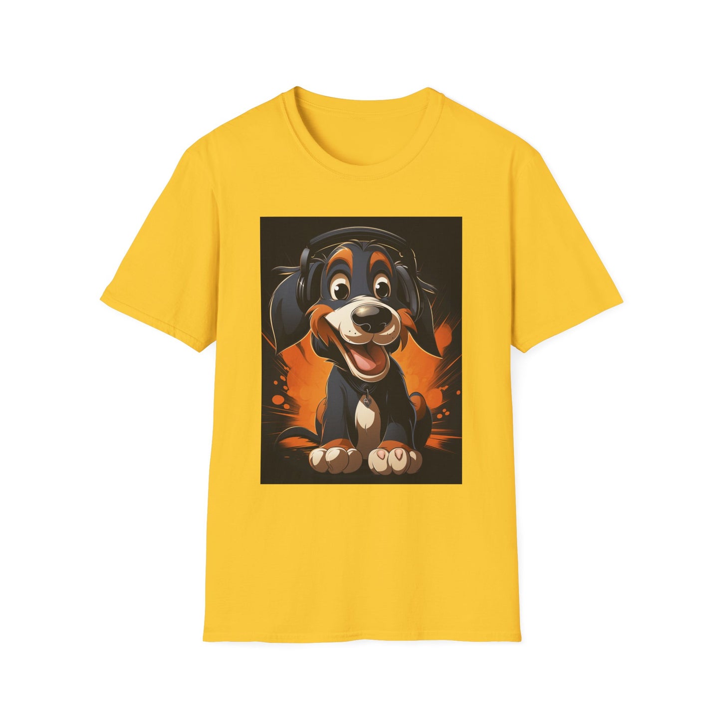 Happy Dog Graphic Unisex Softstyle T-Shirt - Perfect for Dog Lovers