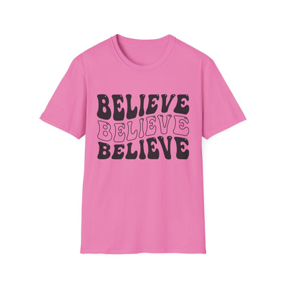 Believe Graphic Tee - Unisex Softstyle T-Shirt, Inspirational Shirt, Motivational Gift, Casual Wear, Everyday Style