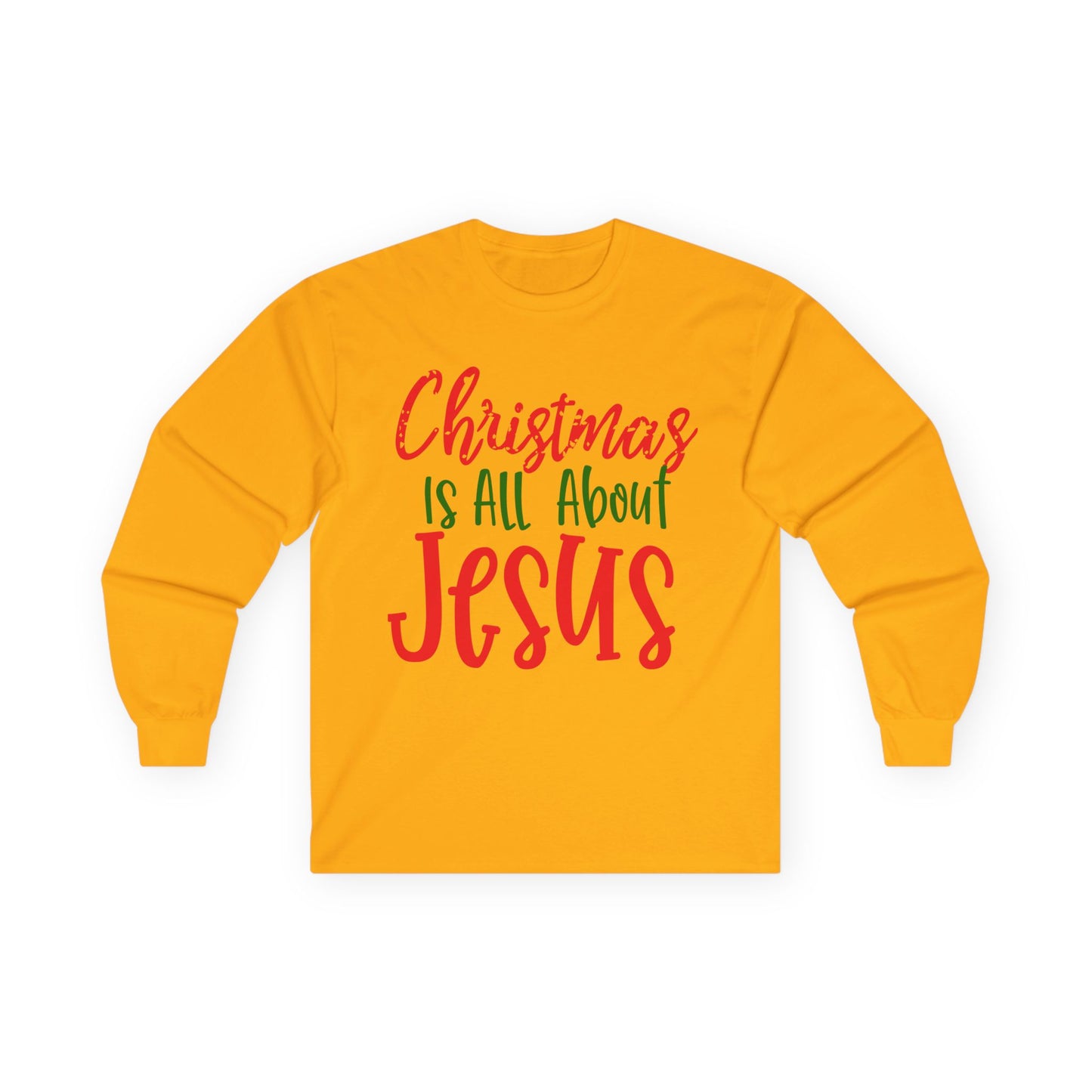 Christmas Jesus Long Sleeve Tee, Unisex Cotton Holiday Shirt, Religious Gift, Faith-Based Apparel, Church Activities, Family Gatherings