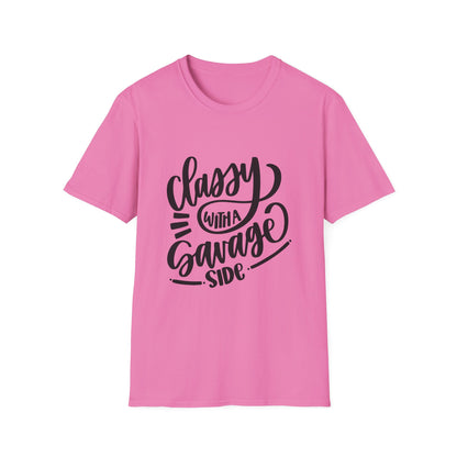 Classy with a Savage Side Unisex Softstyle T-Shirt - Trendy Graphic Tee for Casual Wear