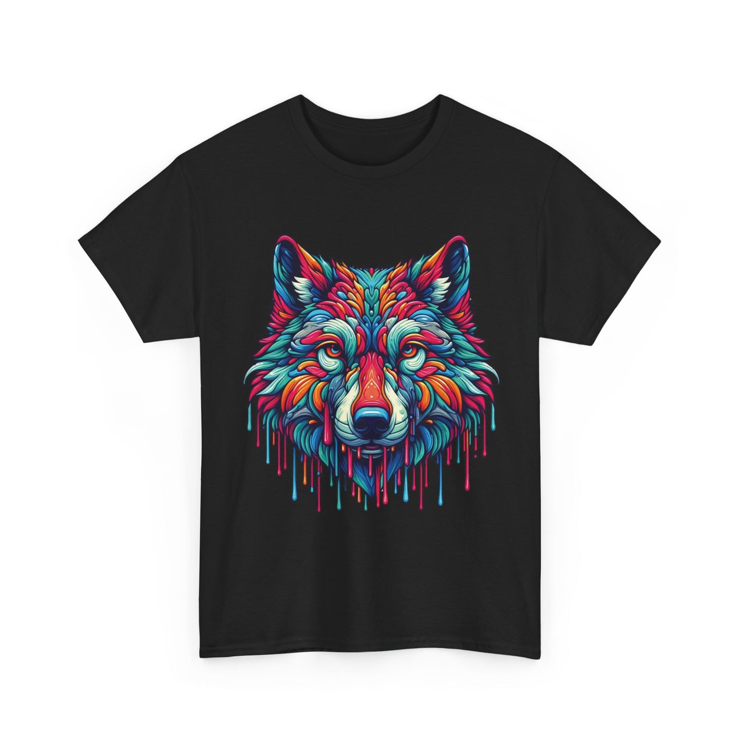 Colorful Wolf Face T-Shirt