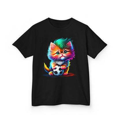 Colorful Cat Soccer Kids Heavy Cotton™ Tee