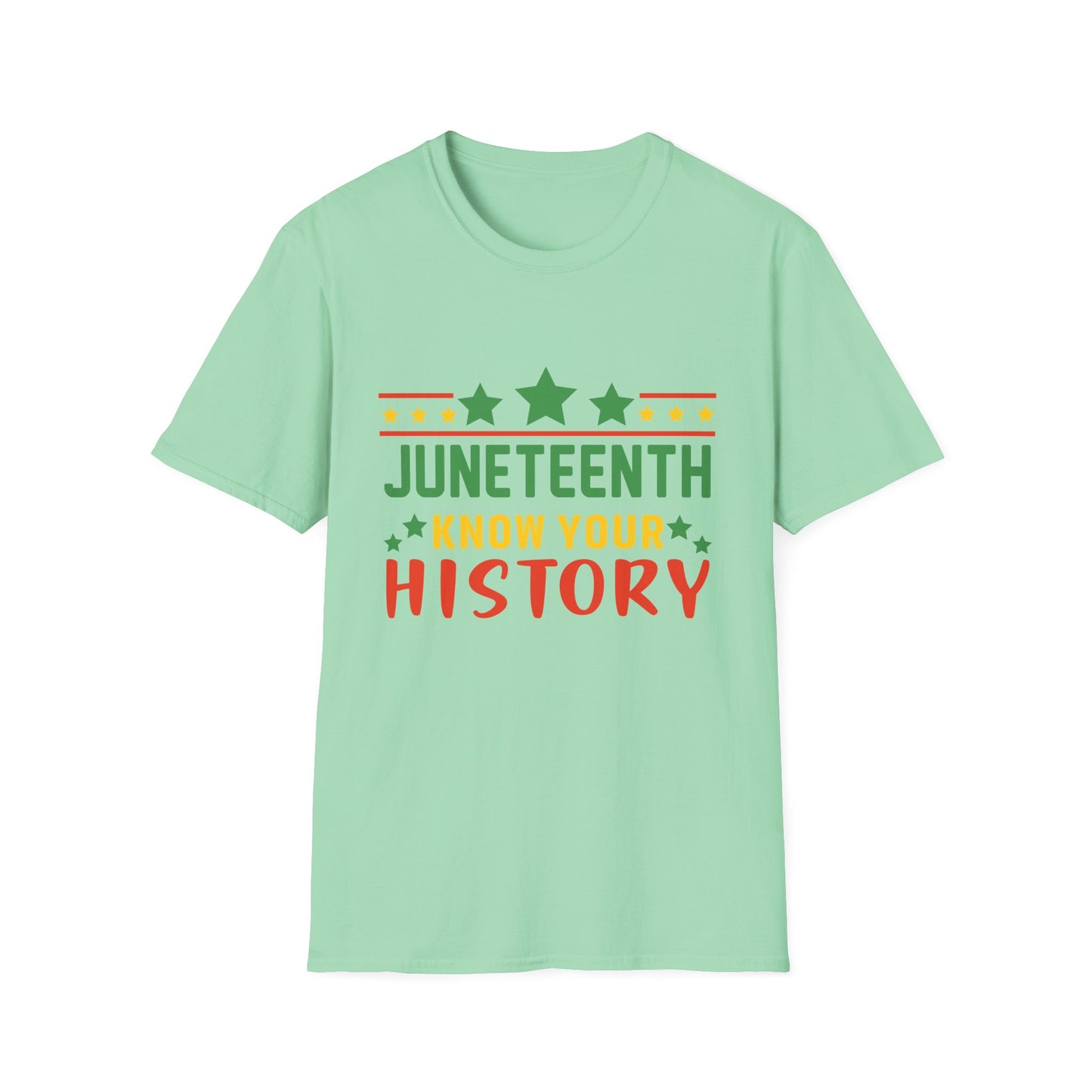 Juneteenth History T-Shirt, Unisex Softstyle Tee, Celebrate Freedom, Know Your History, Black History Month, Gift for Activists