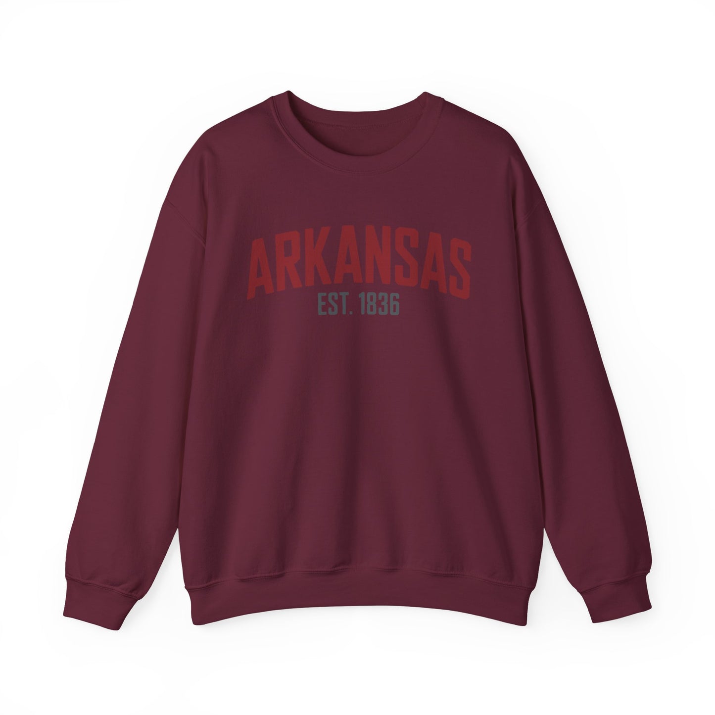 Arkansas Crewneck Sweatshirt – "Arkansas Est. 1836" Classic State Pullover