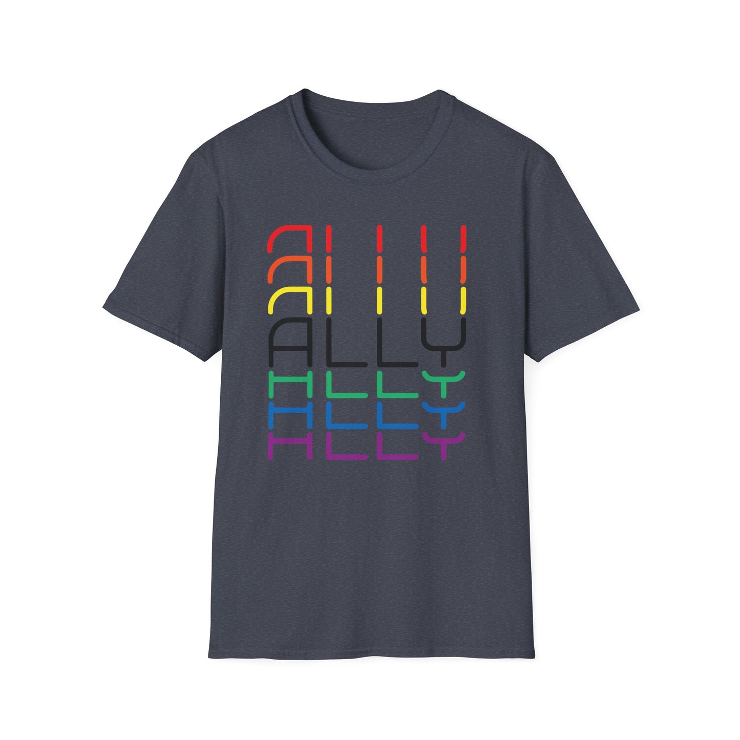 Pride Ally Unisex T-Shirt | Softstyle Tee for LGBTQ+ Support | Perfect for Pride Month, Festivals, or Everyday Wear