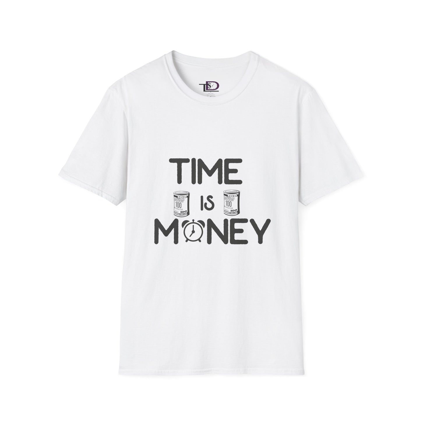Inspirational Unisex Softstyle T-Shirt - "Time is Money" Statement Tee for Financial Motivators