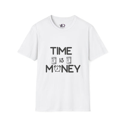 Inspirational Unisex Softstyle T-Shirt - "Time is Money" Statement Tee for Financial Motivators