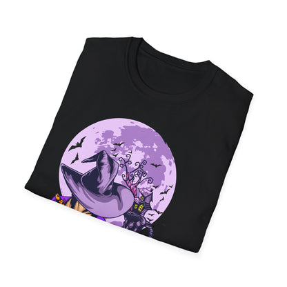 Halloween Witch T-Shirt, Unisex Softstyle Tee, Spooky Season Apparel, Pumpkin Graphic Shirt, Trick or Treat Shirt