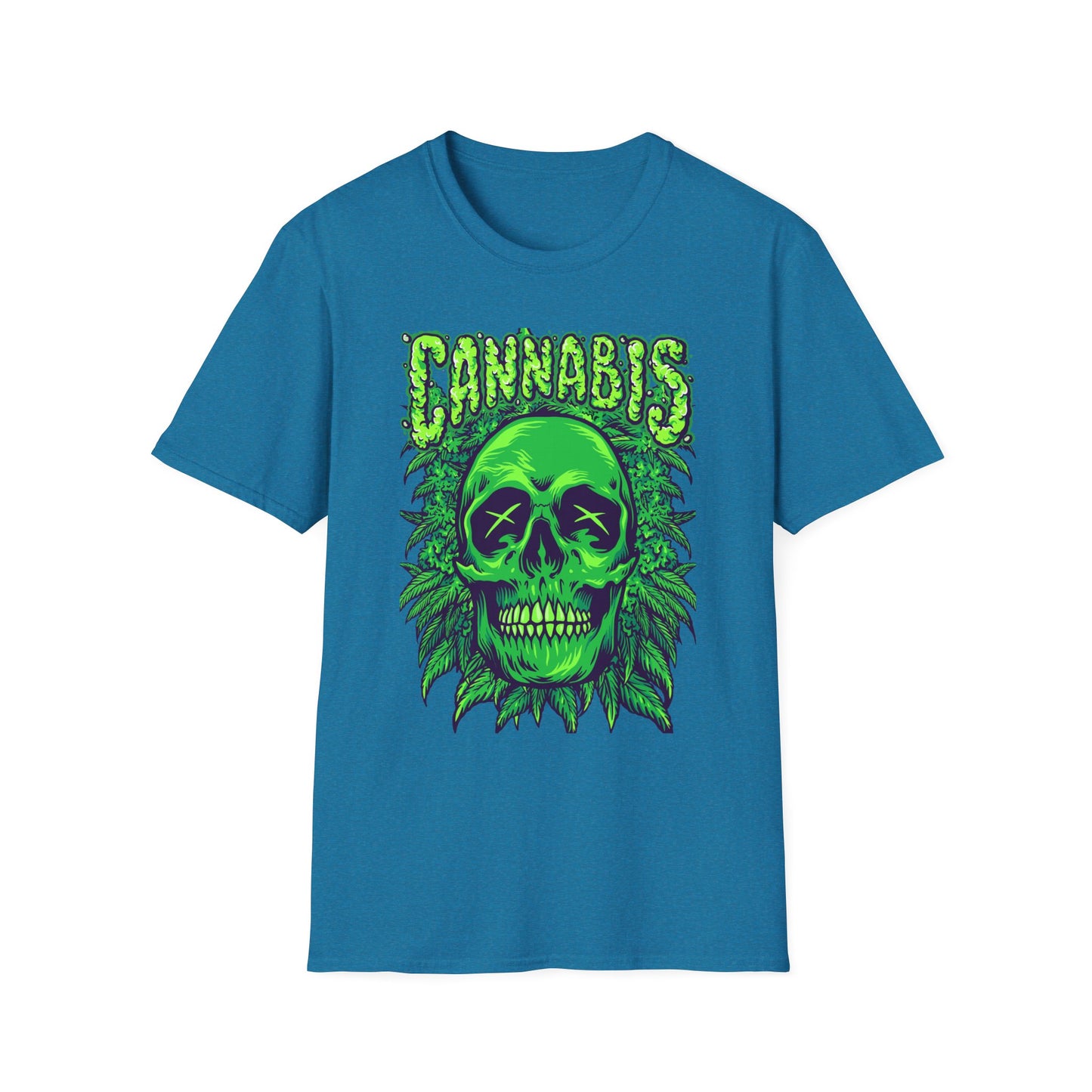 Green Skull Cannabis Unisex T-Shirt – Perfect for Stoner Culture and Everyday Wear