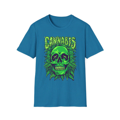 Green Skull Cannabis Unisex T-Shirt – Perfect for Stoner Culture and Everyday Wear