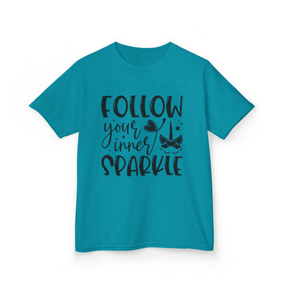 Kids Heavy Cotton™ Tee - Follow Your Inner Sparkle T-Shirt for Creative Kids