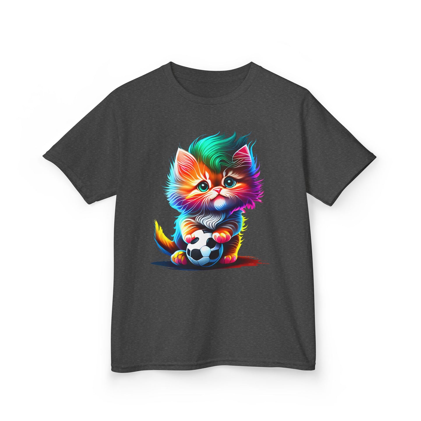 Colorful Cat Soccer Kids Heavy Cotton™ Tee