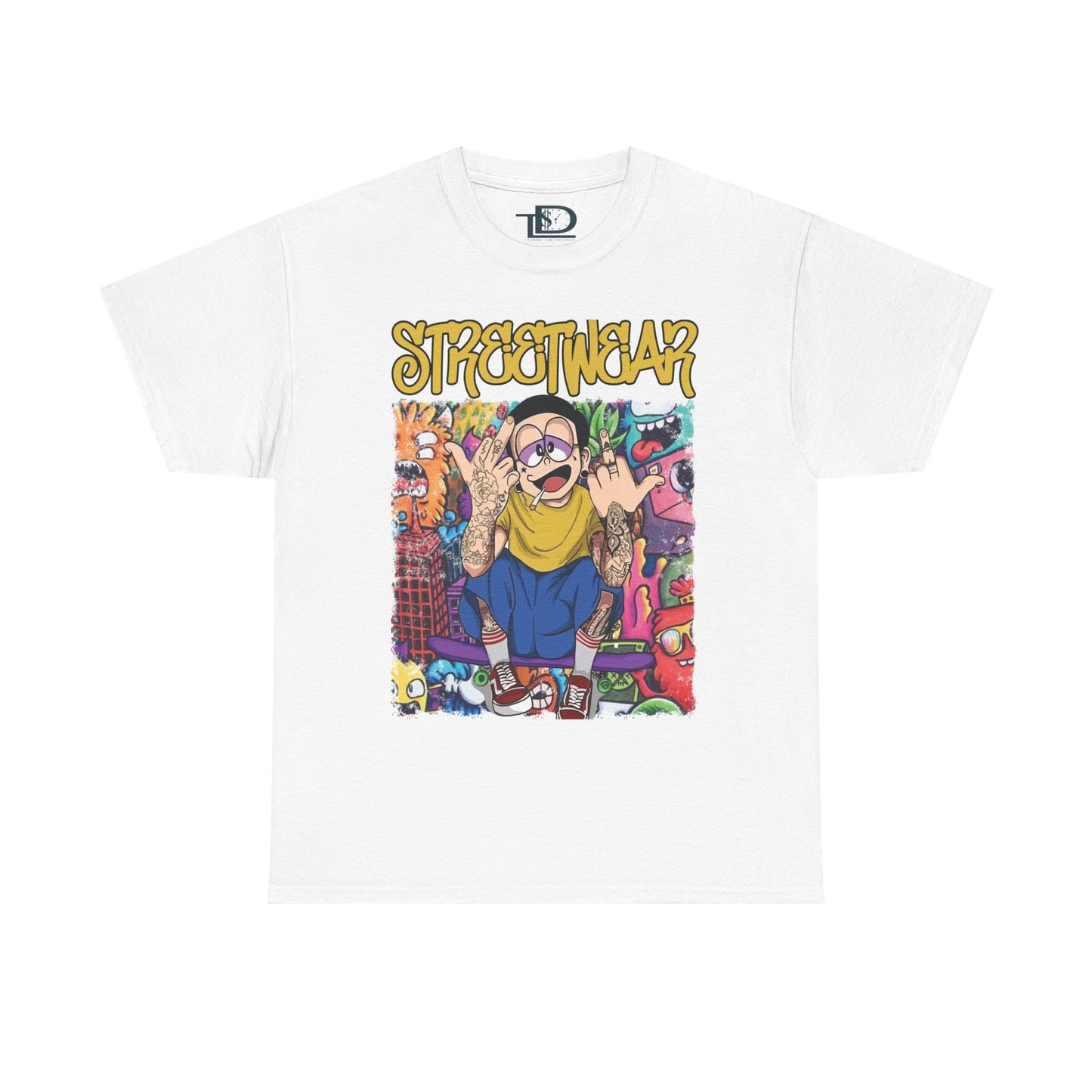 Streetwear Unisex Heavy Cotton Tee - Urban Vibe Graphic T-Shirt