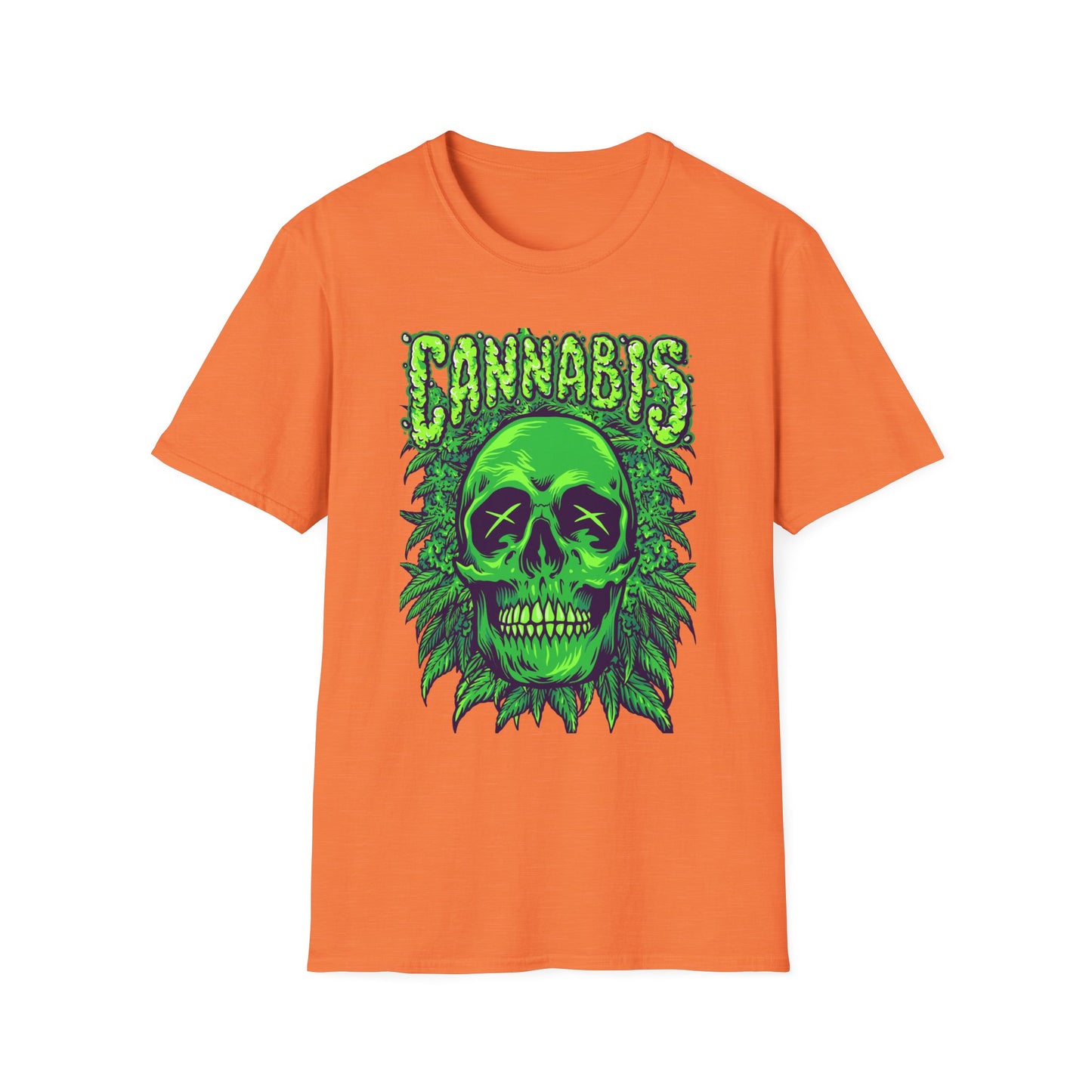 Green Skull Cannabis Unisex T-Shirt – Perfect for Stoner Culture and Everyday Wear
