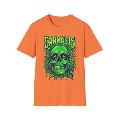 Green Skull Cannabis Unisex T-Shirt – Perfect for Stoner Culture and Everyday Wear