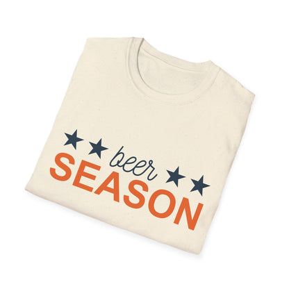 Beer Season Unisex Softstyle T-Shirt, Funny T-Shirt for Beer Lovers, Gift for Friends, Custom Apparel, Summer BBQ Outfit, Casual Wear