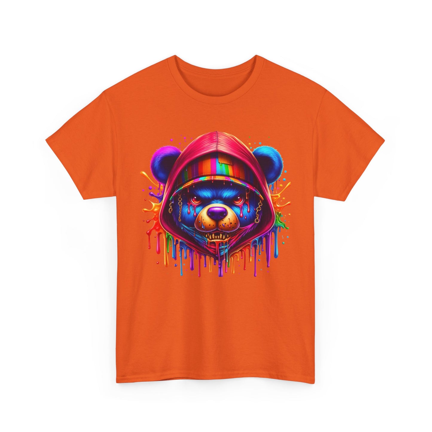 Colorful Graffiti Bear Unisex Heavy Cotton Tee