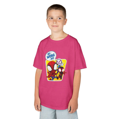 Spiderman Kids Heavy Cotton Tee - Playful Superhero Shirt for Young Fans