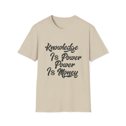 Knowledge Is Power Unisex Softstyle T-Shirt - Stylish Motivational Tee