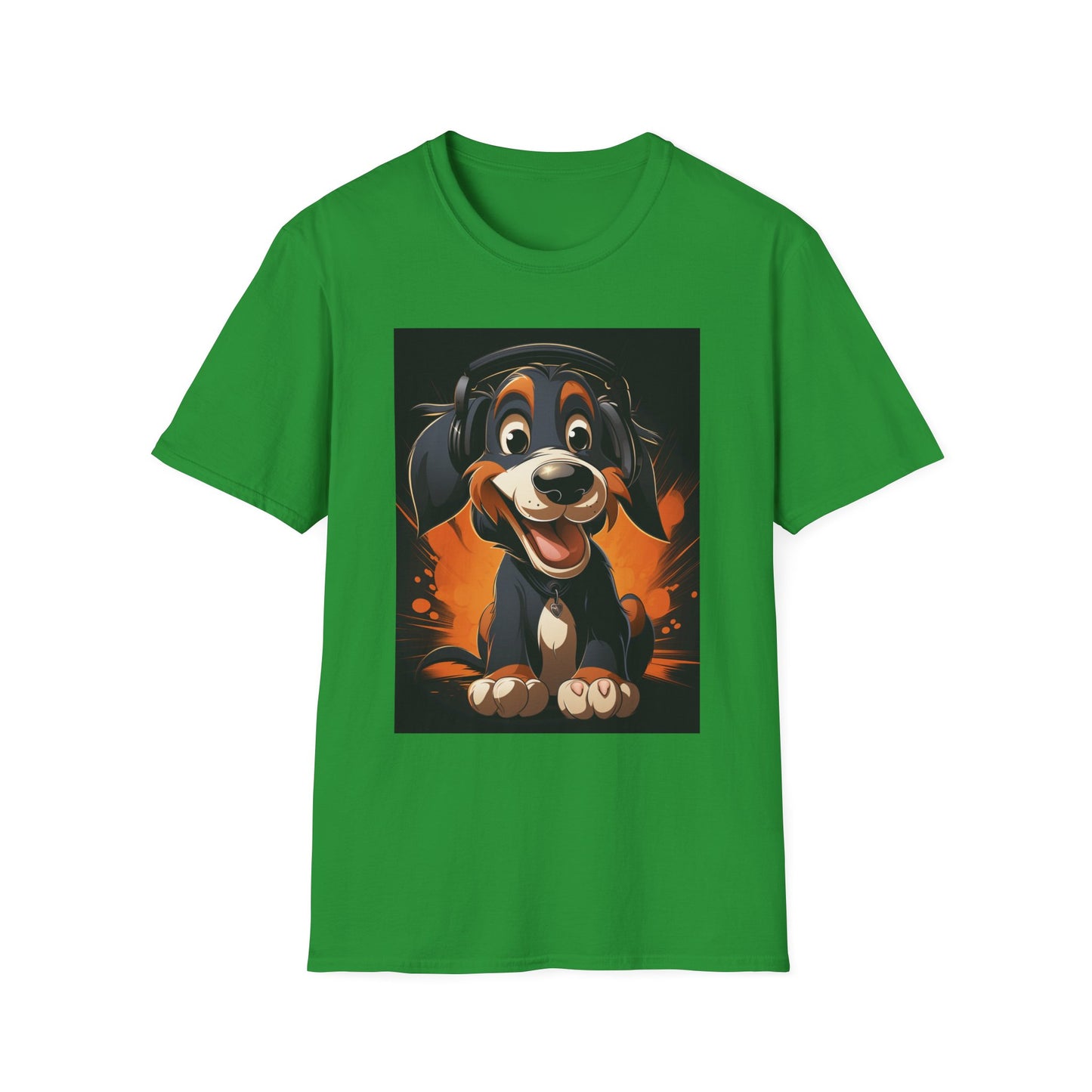 Happy Dog Graphic Unisex Softstyle T-Shirt - Perfect for Dog Lovers