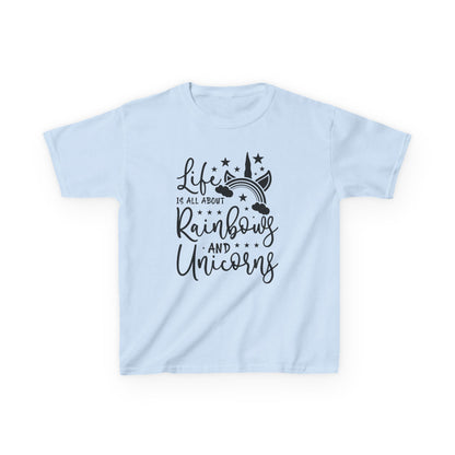 Kids Rainbow Unicorn Tee - Life is All About Fun