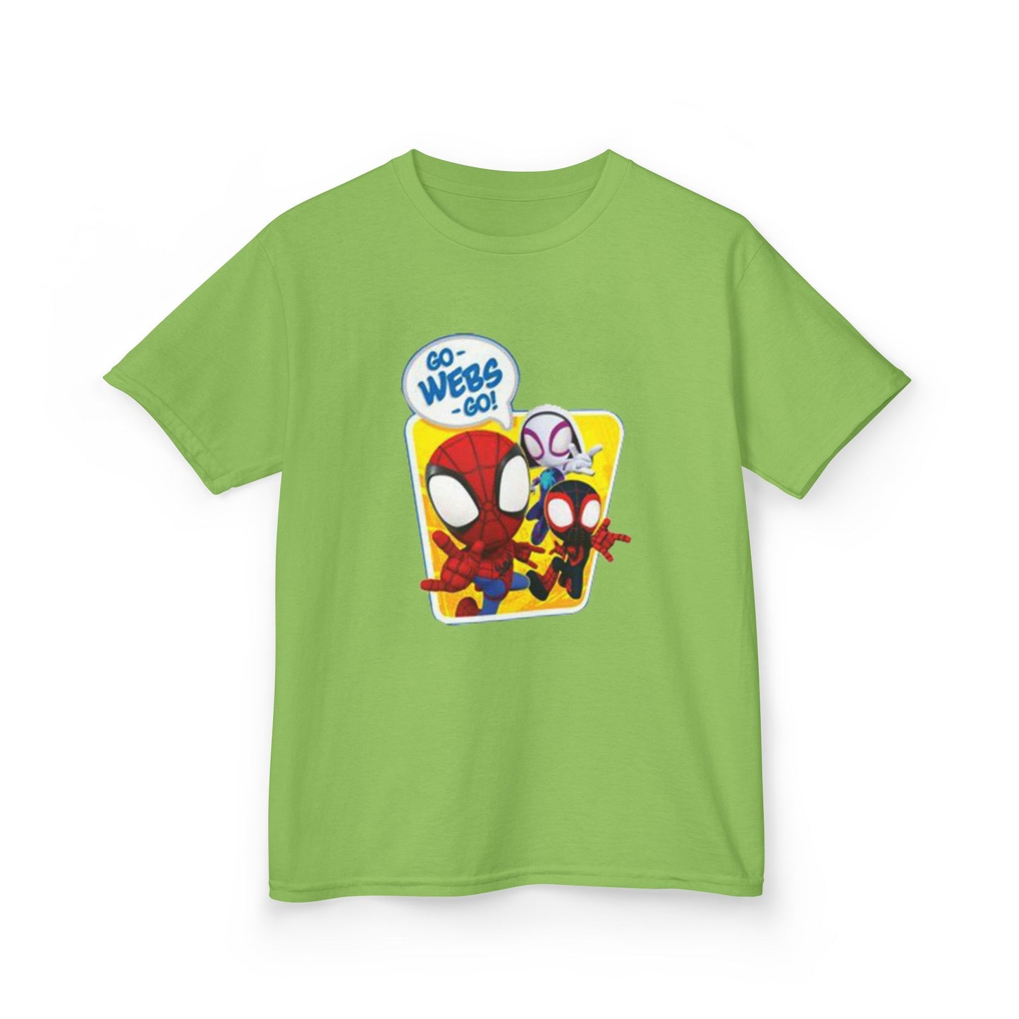 Spiderman Kids Heavy Cotton Tee - Playful Superhero Shirt for Young Fans