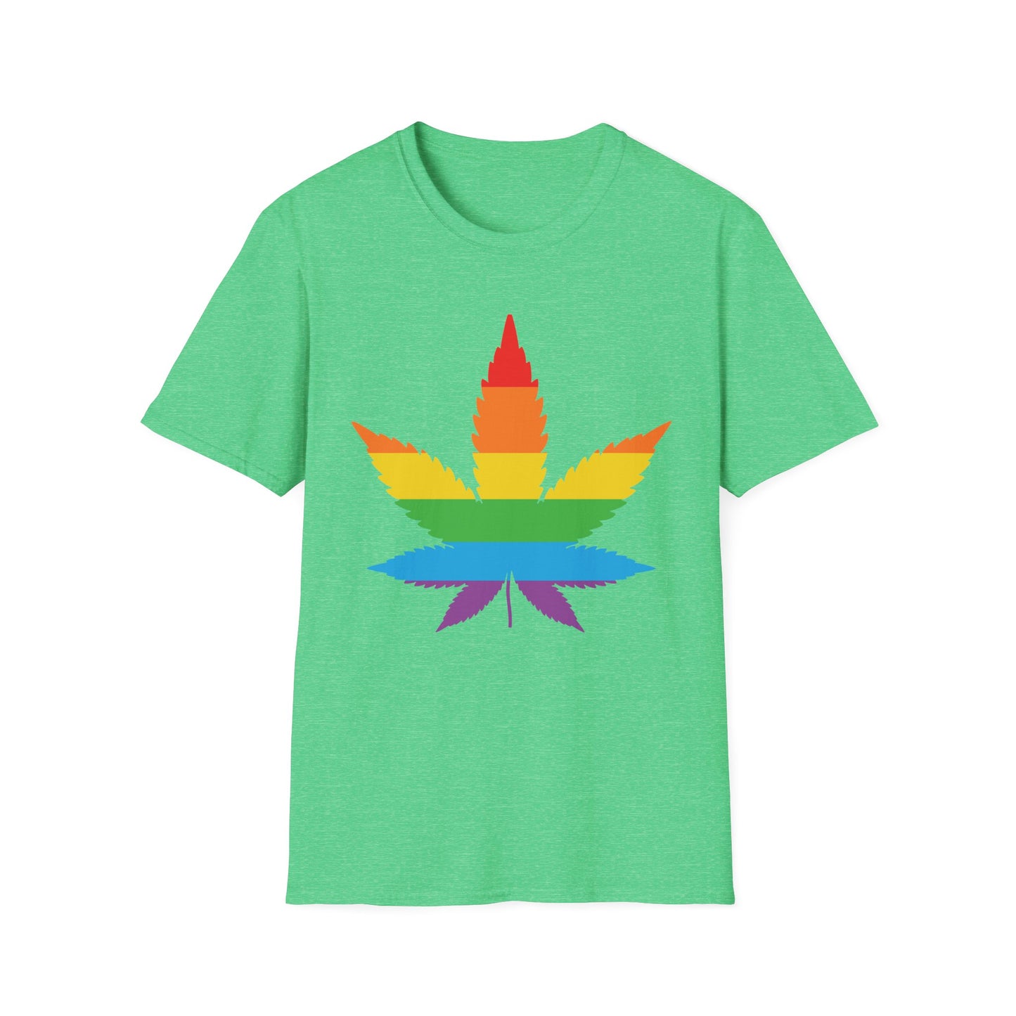 Rainbow Cannabis Leaf T-Shirt, Pride Shirt, LGBTQ+ Apparel, Gift for Cannabis Lovers, Summer Fashion, Unisex Tee