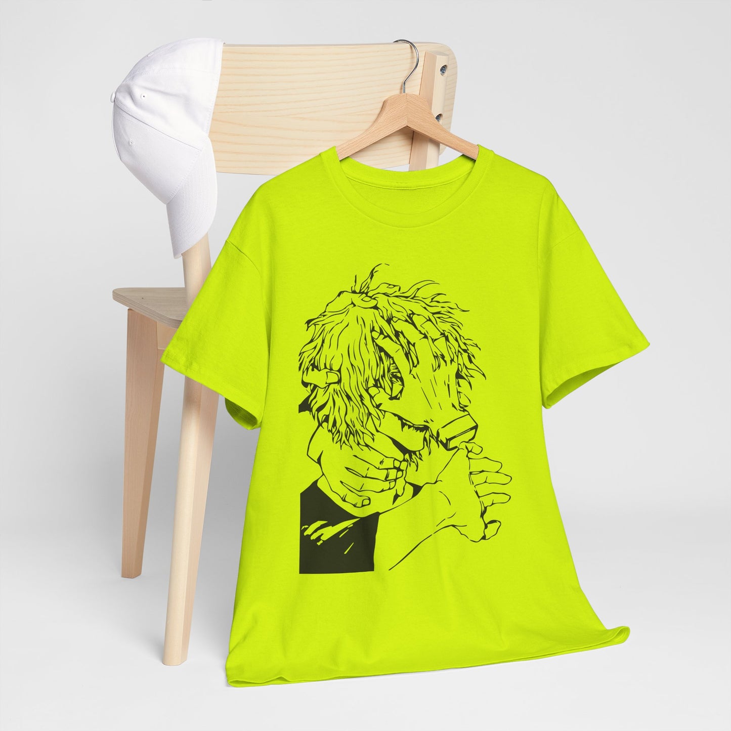 Emotional Unisex Heavy Cotton Tee - Minimalist Art Design