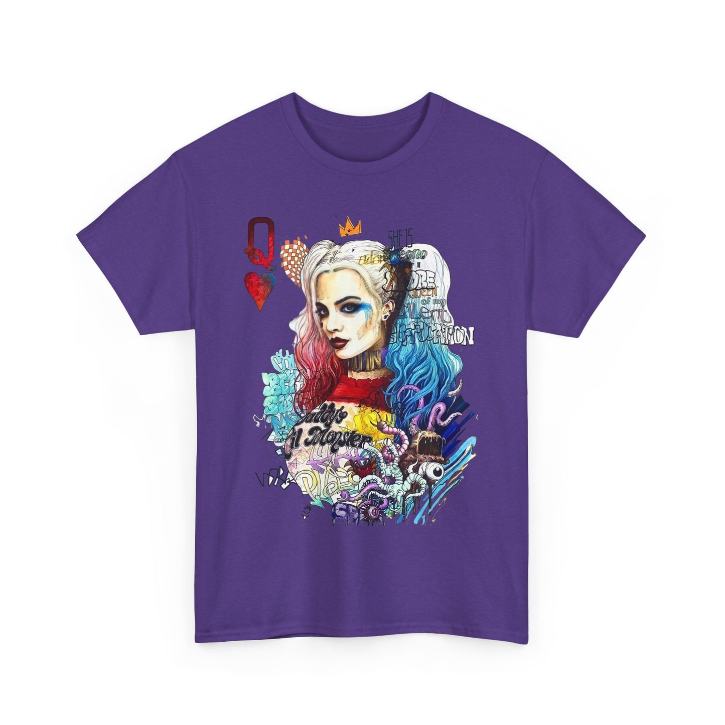 Harley Quinn Inspired Unisex Heavy Cotton Tee - Bold Graphic Design