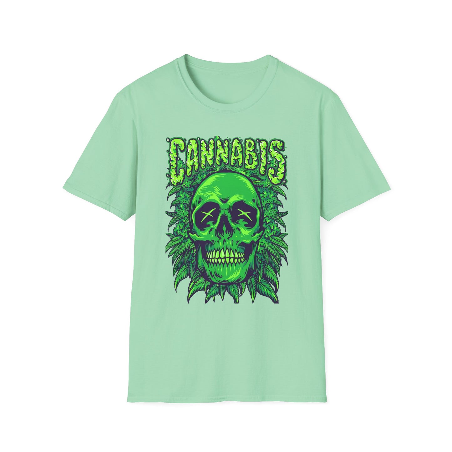 Green Skull Cannabis Unisex T-Shirt – Perfect for Stoner Culture and Everyday Wear