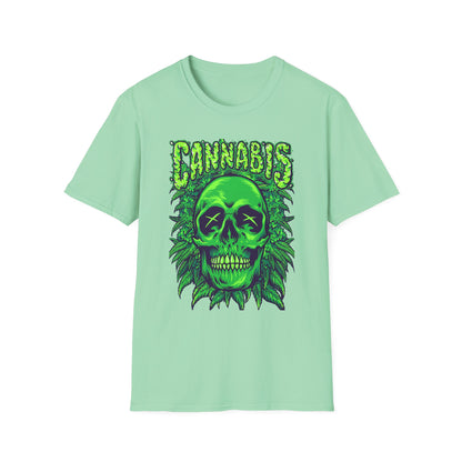Green Skull Cannabis Unisex T-Shirt – Perfect for Stoner Culture and Everyday Wear