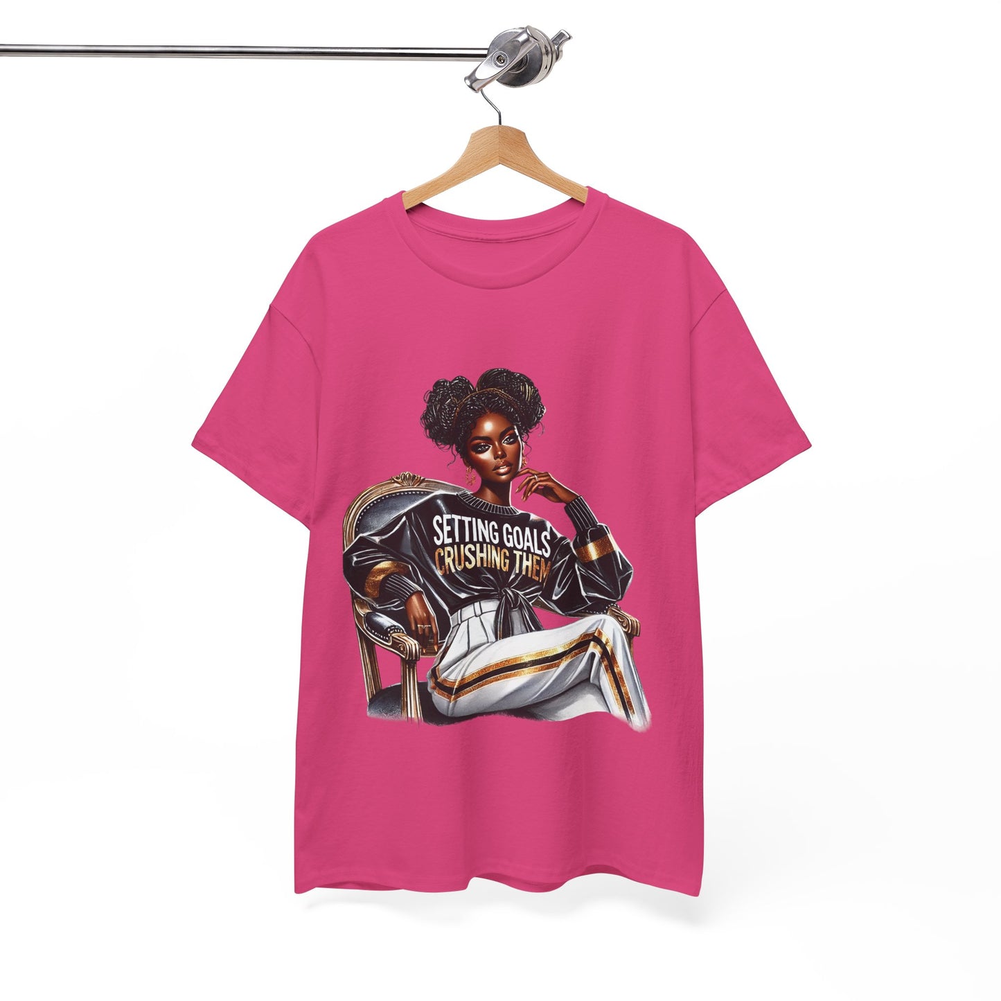 Motivational Tee - Setting Goals & Crushing Them - Unisex Heavy Cotton Shirt