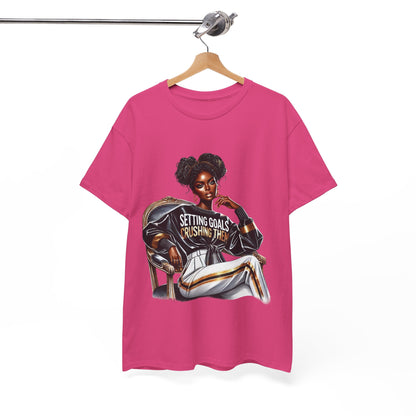 Motivational Tee - Setting Goals & Crushing Them - Unisex Heavy Cotton Shirt