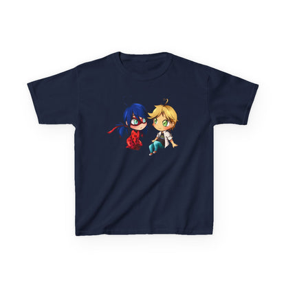 Kids Cute Chibi Characters Tee, Lightweight T-Shirt for Playtime, Gifts for Boys & Girls, Cartoon Lover Apparel, Birthday Outfit