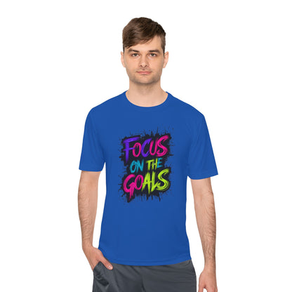 Colorful Motivational Fitness Tee for Active Lifestyle, Gym Shirt, Workout Shirt, Gift for Athletes, Focus on the Goals