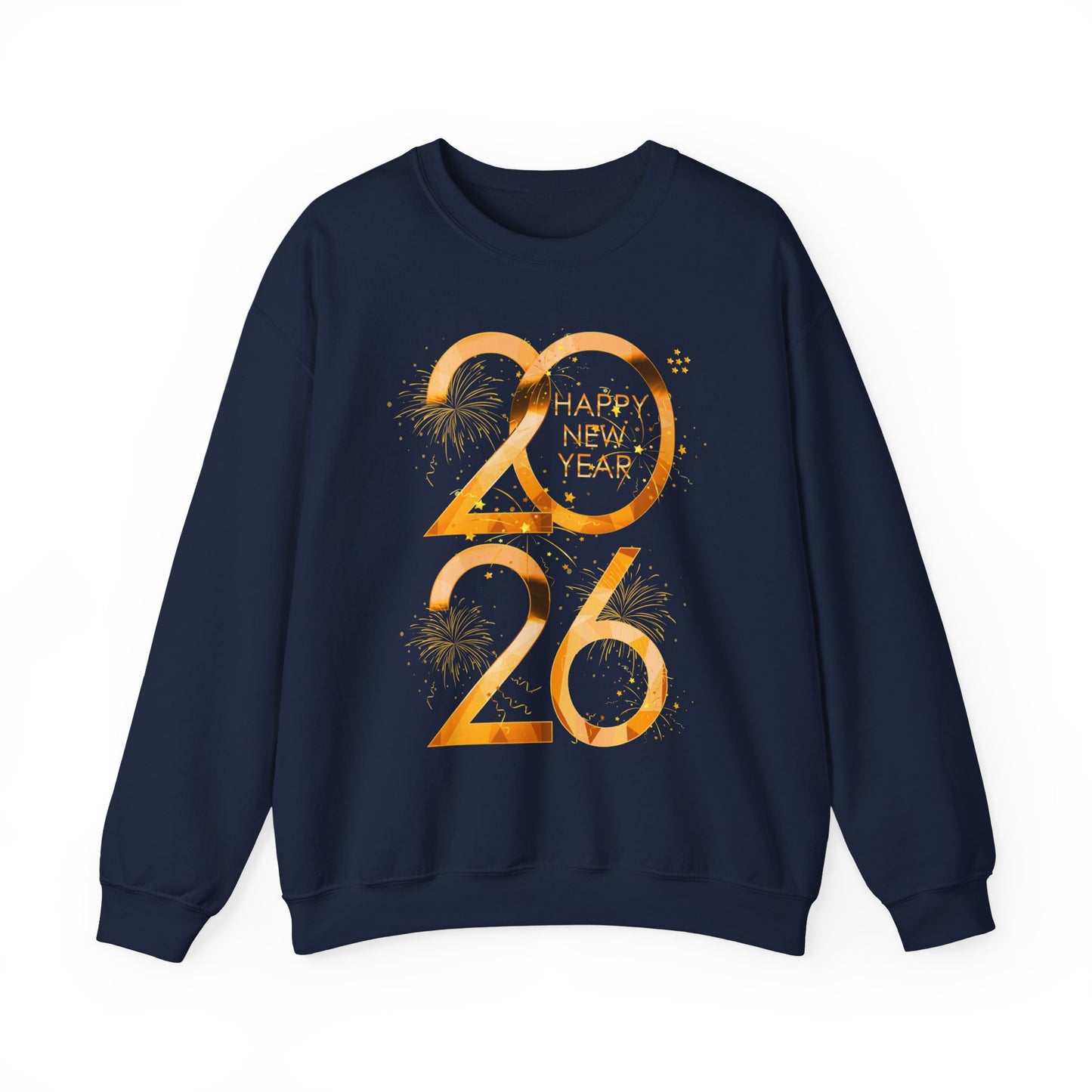 2026 Happy New Year Sweatshirt — Gold Foil Celebration Crewneck