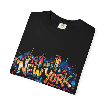 Colorful New York Graffiti T-Shirt, Streetwear Tee, City Vibe Shirt, Travel Souvenir Gift, Urban Fashion, Summer Outfit