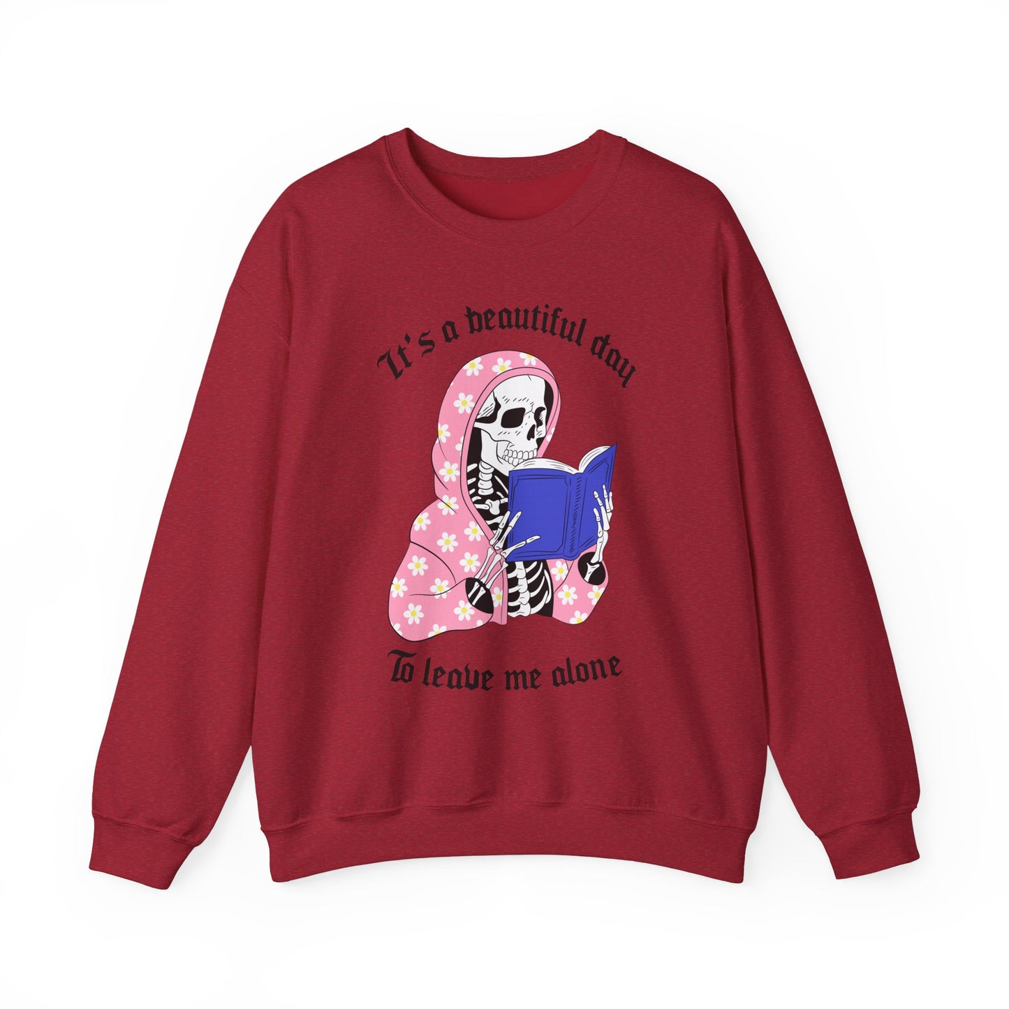 Unisex Heavy Blend™ Crewneck Sweatshirt - "It's a Beautiful Day to Leave Me Alone" Cozy Graphic