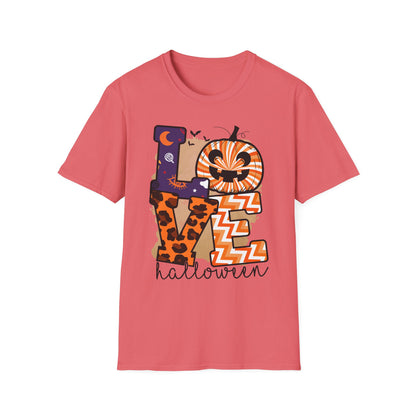 Halloween Love T-Shirt | Unisex Softstyle Tee for Fall | Spooky Season Apparel | Cute Halloween Shirt | Gift for Ghost Lovers
