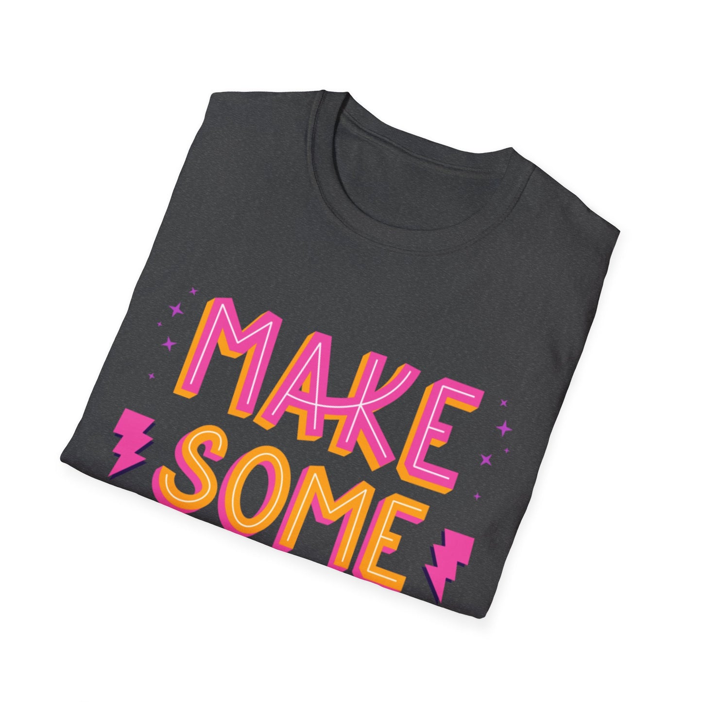 Make Some Noise Unisex Softstyle T-Shirt, Music Lovers Tee, Party Shirt, Gift for Friends, Festival Attire