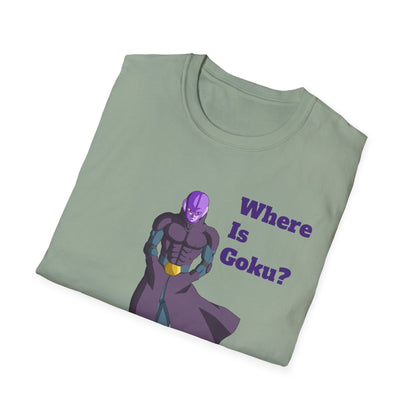 Where Is Goku? Unisex Softstyle T-Shirt for Anime Fans